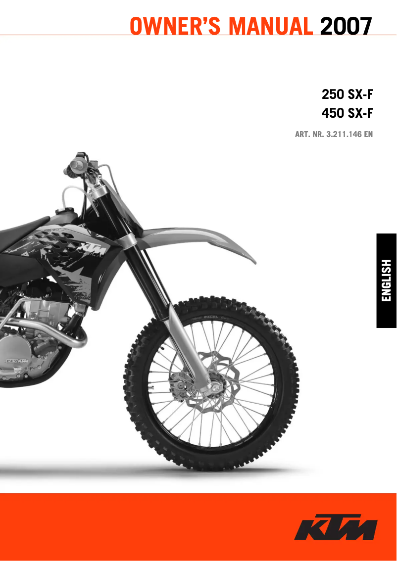Page n°1 - Manuel utilisateur KTM 250 SX-F (2007)
