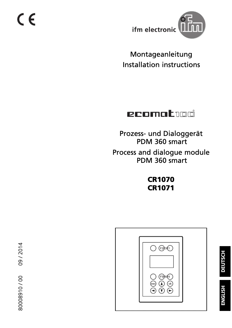 Page n°1 - Manuel utilisateur IFM CR1071