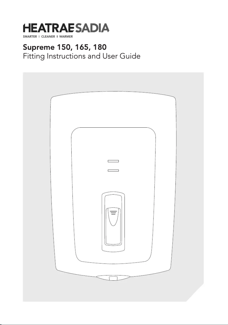 Page 1 de la notice Manuel utilisateur Heatrae Sadia Supreme 180
