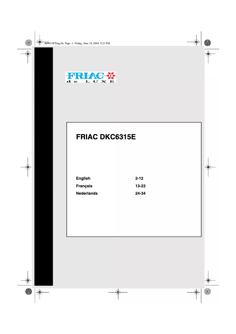 Image de la première page du manuel de l'appareil DKC 6315 E