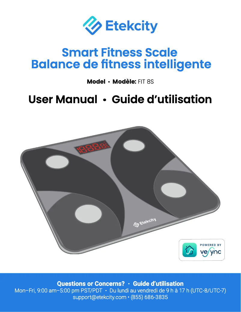 Page 1 de la notice Manuel utilisateur Etekcity FIT 8S