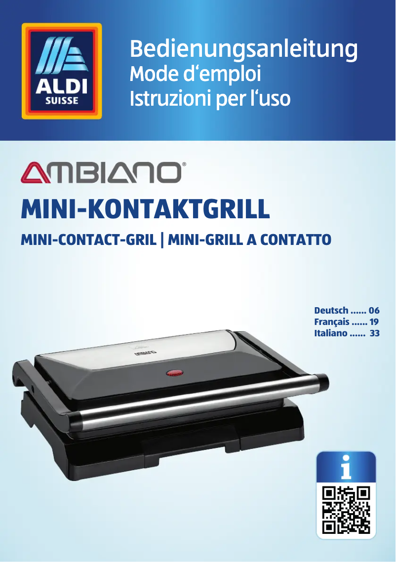 Image de la première page du manuel de l'appareil GT-KGM-01-CH