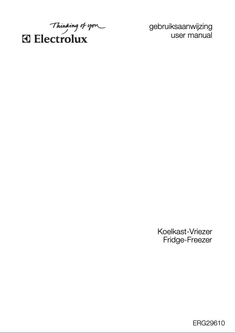 Page 1 de la notice Manuel utilisateur Electrolux ERG29610