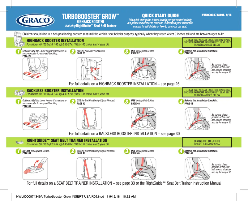 Page n°1 - Guide de démarrage rapide Graco Turbobooster Grow