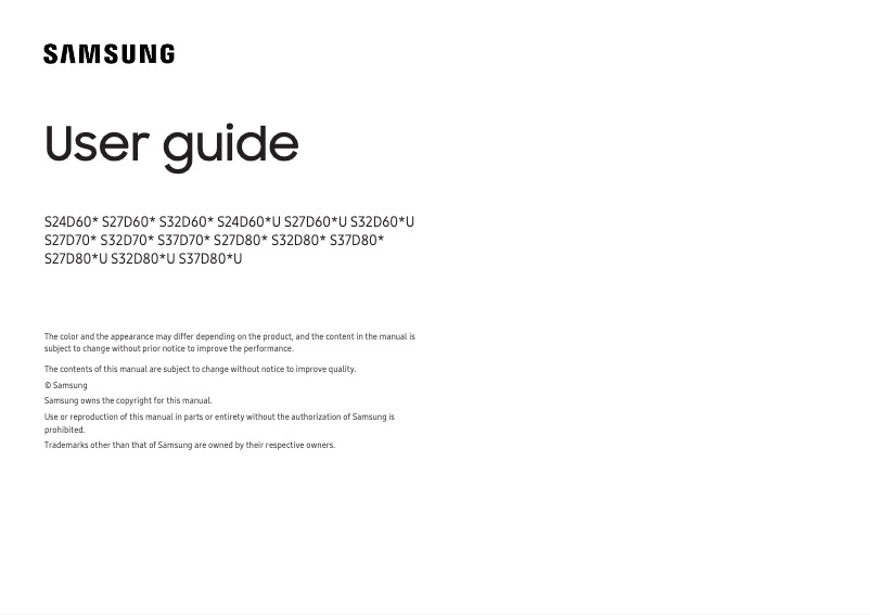 Image de la première page du manuel de l'appareil S32D802UAN