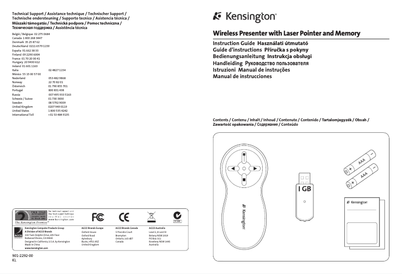 Page 1 de la notice Manuel utilisateur Kensington K72336US