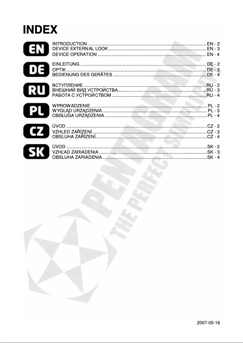 Page 1 de la notice Manuel utilisateur Pentagram NEsT 16P Compact P 6204-C