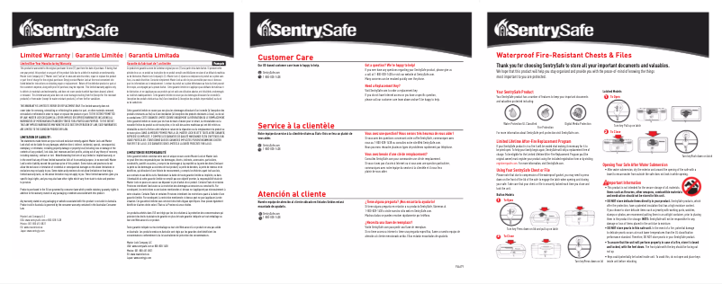Page n°1 - Manuel utilisateur SentrySafe FHW40100