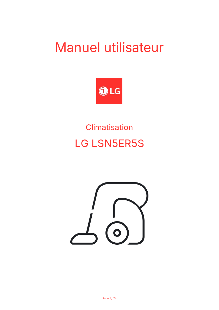 Page n°1 - Manuel utilisateur LG LSN5ER5S