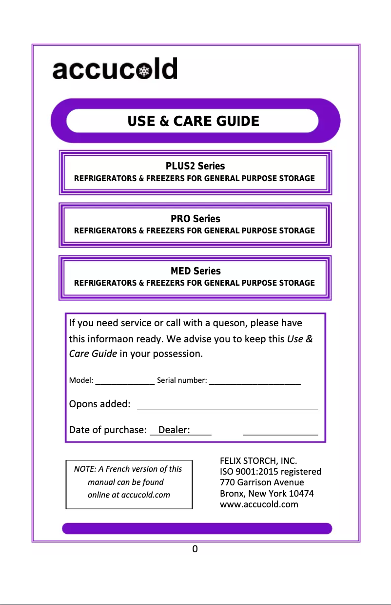Image de la première page du manuel de l'appareil SCR600LPROADA