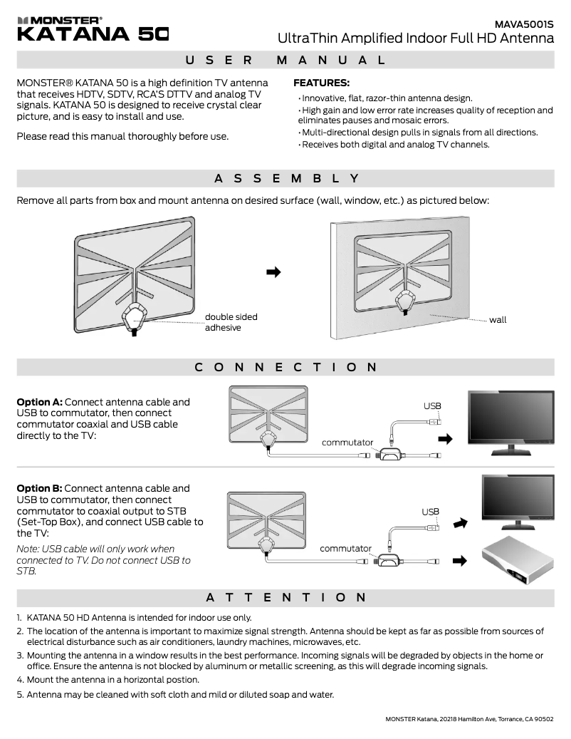 Página 1 del manual Manual de usuario Monster Katana 50