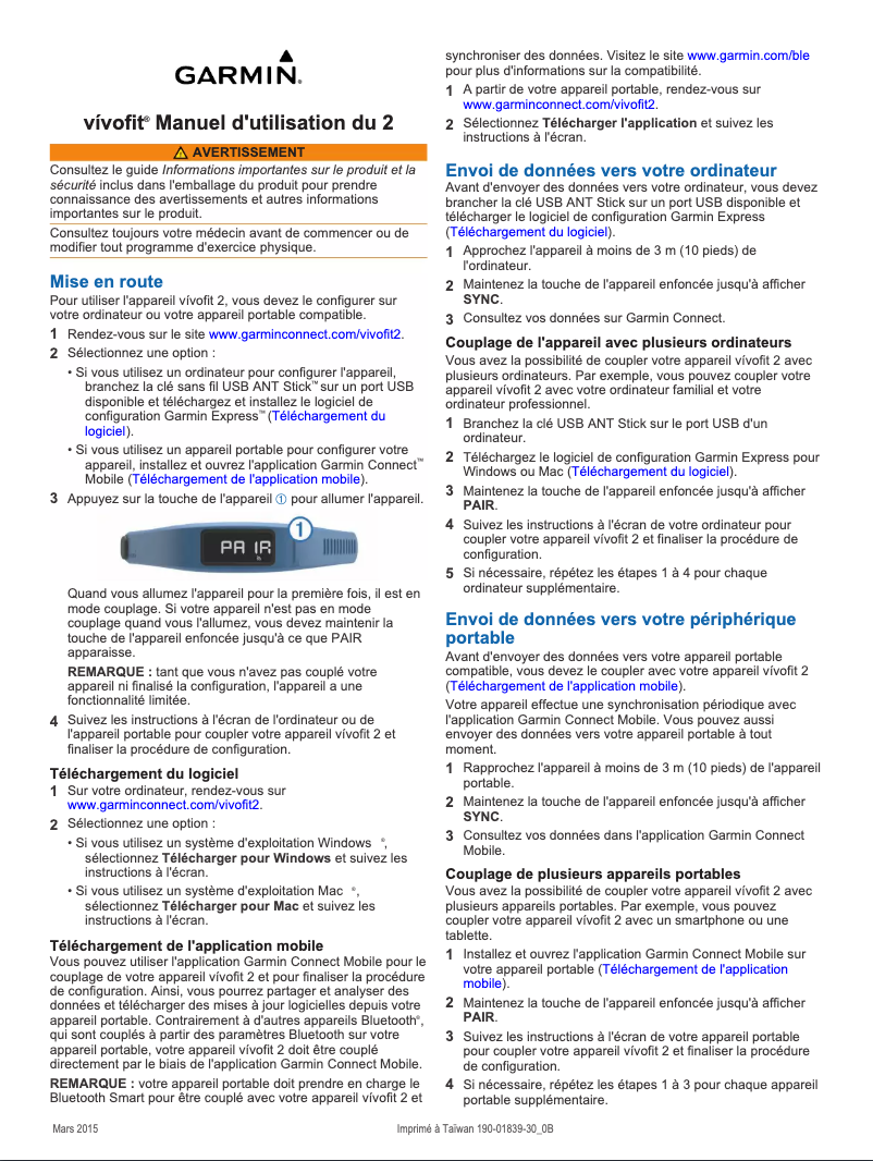 Página 1 del manual Manual de usuario Garmin PNVIVO2HR-B