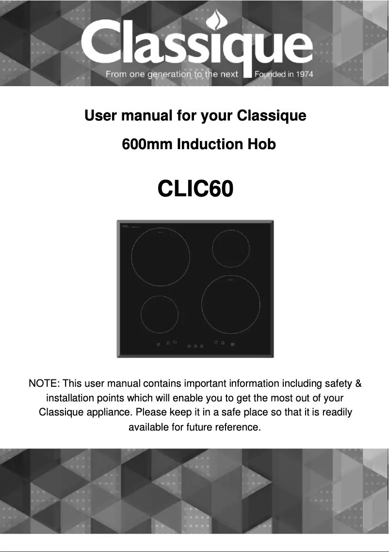 Page n°1 - Manuel utilisateur Classique CLIC60