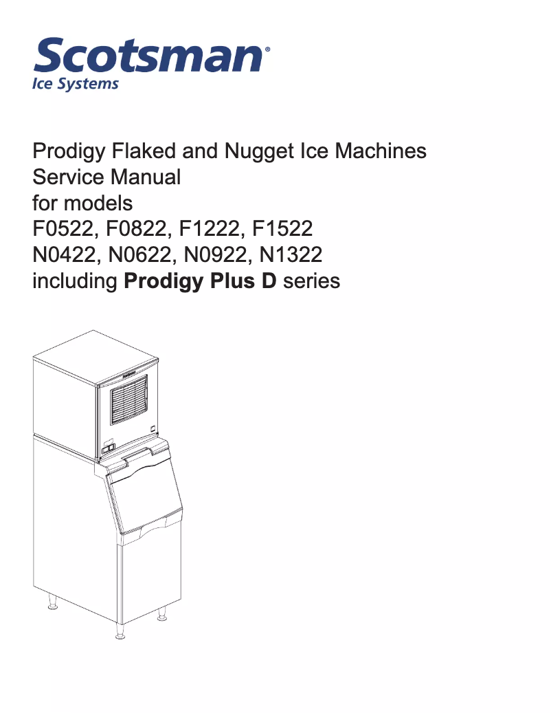 Page 1 de la notice Manuel utilisateur Scotsman N0622A-32