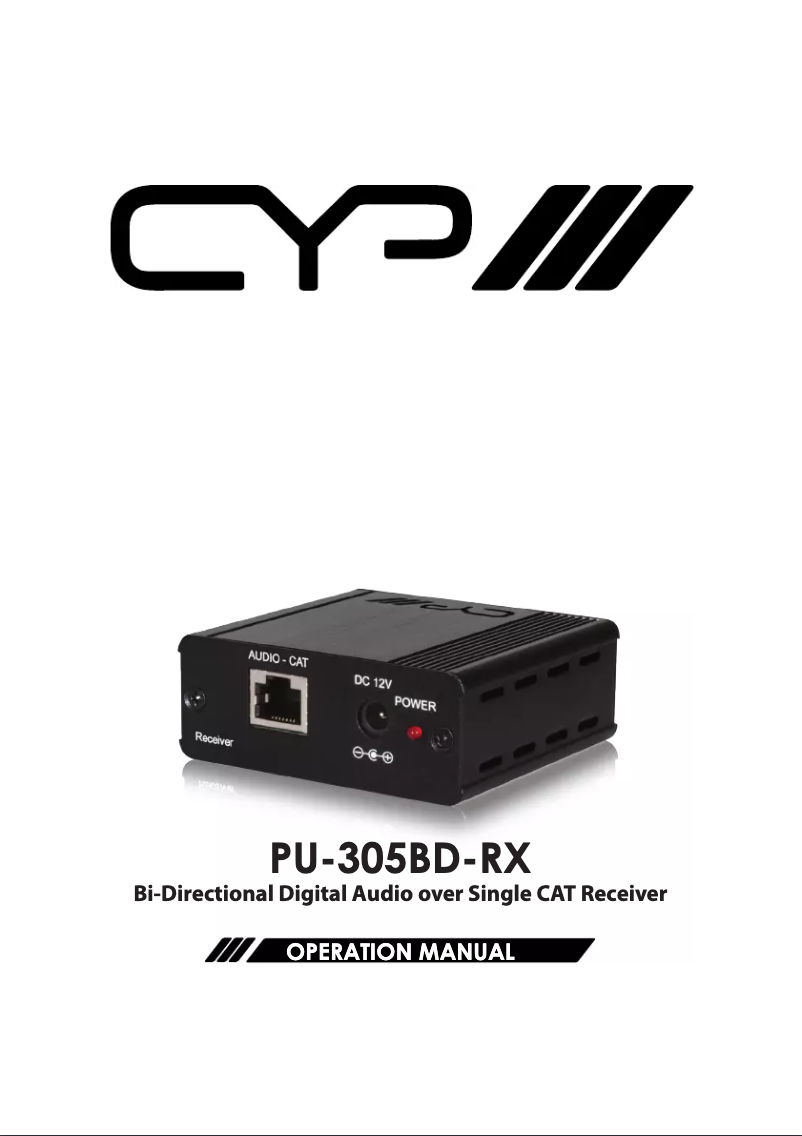 Page n°1 - Manuel utilisateur CYP PU-305BD-RX