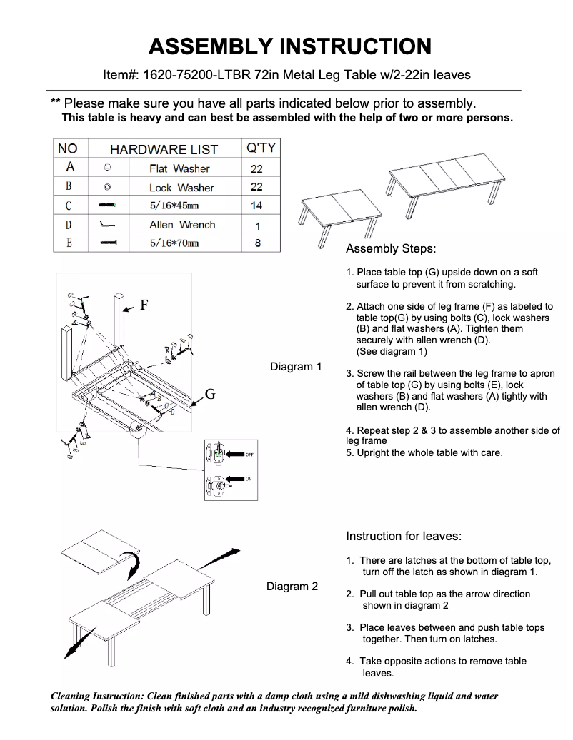 Page 1 de la notice Manuel utilisateur Hooker 1620-75200-LTBR