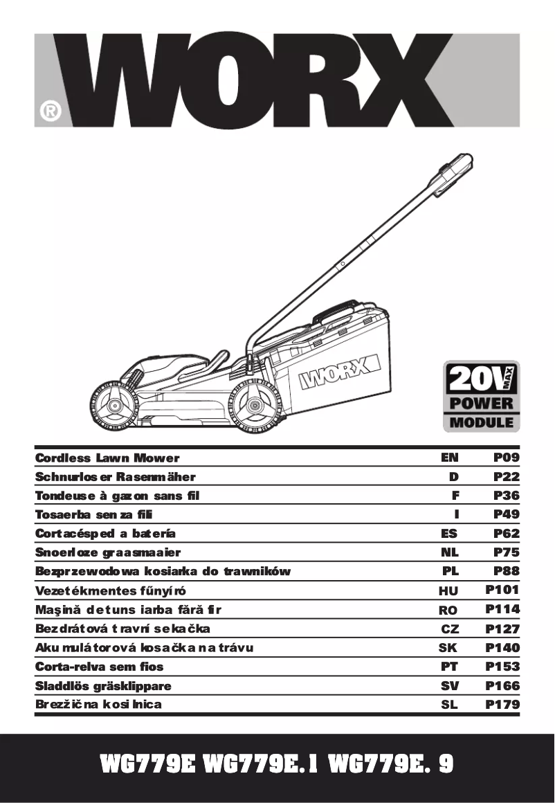Page n°1 - Manuel utilisateur Worx WG779E.9