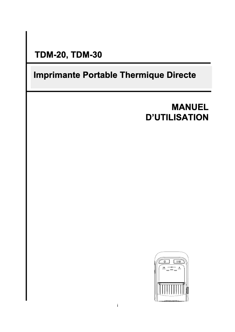 Page 1 de la notice Manuel utilisateur TSC TDM-30