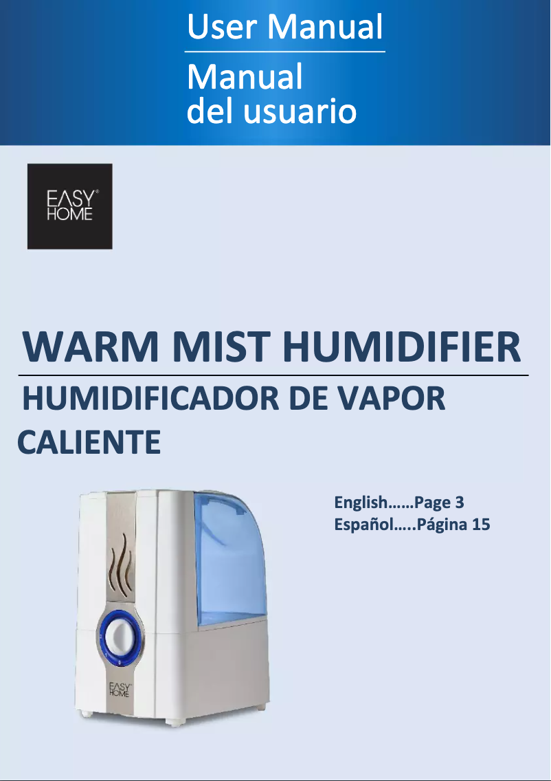 Image de la première page du manuel de l'appareil Warm Mist Humidifier EE-5201W