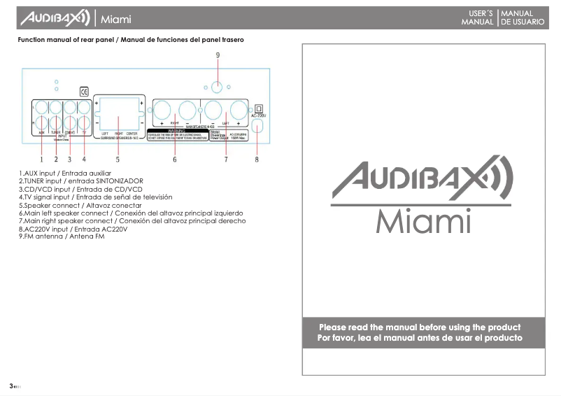 Page n°1 - Manuel utilisateur Audibax Miami