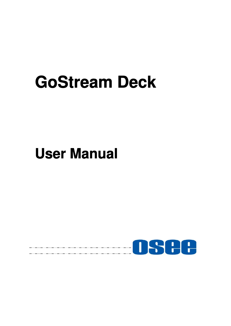 Página 1 del manual Manual de usuario OSEE GoStream Deck