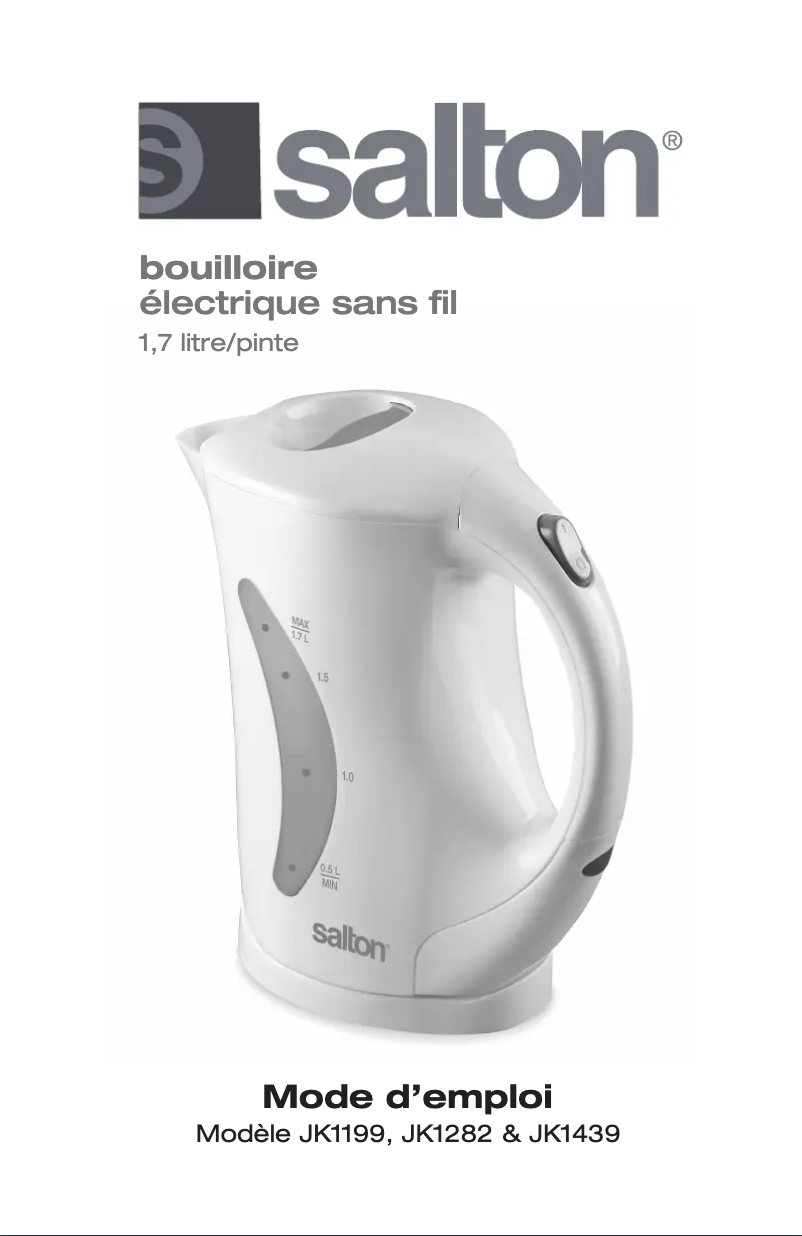 Page 1 de la notice Manuel utilisateur Salton JK1199