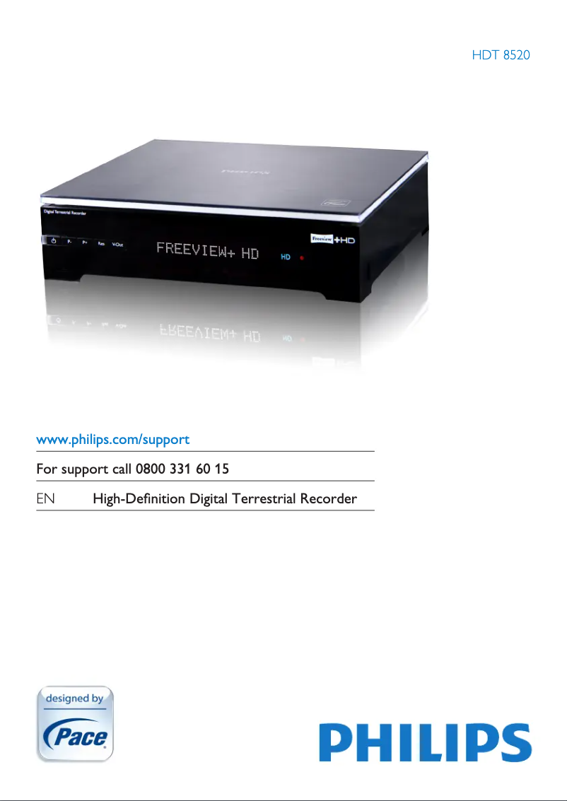 Page 1 de la notice Manuel utilisateur Philips HDT8520