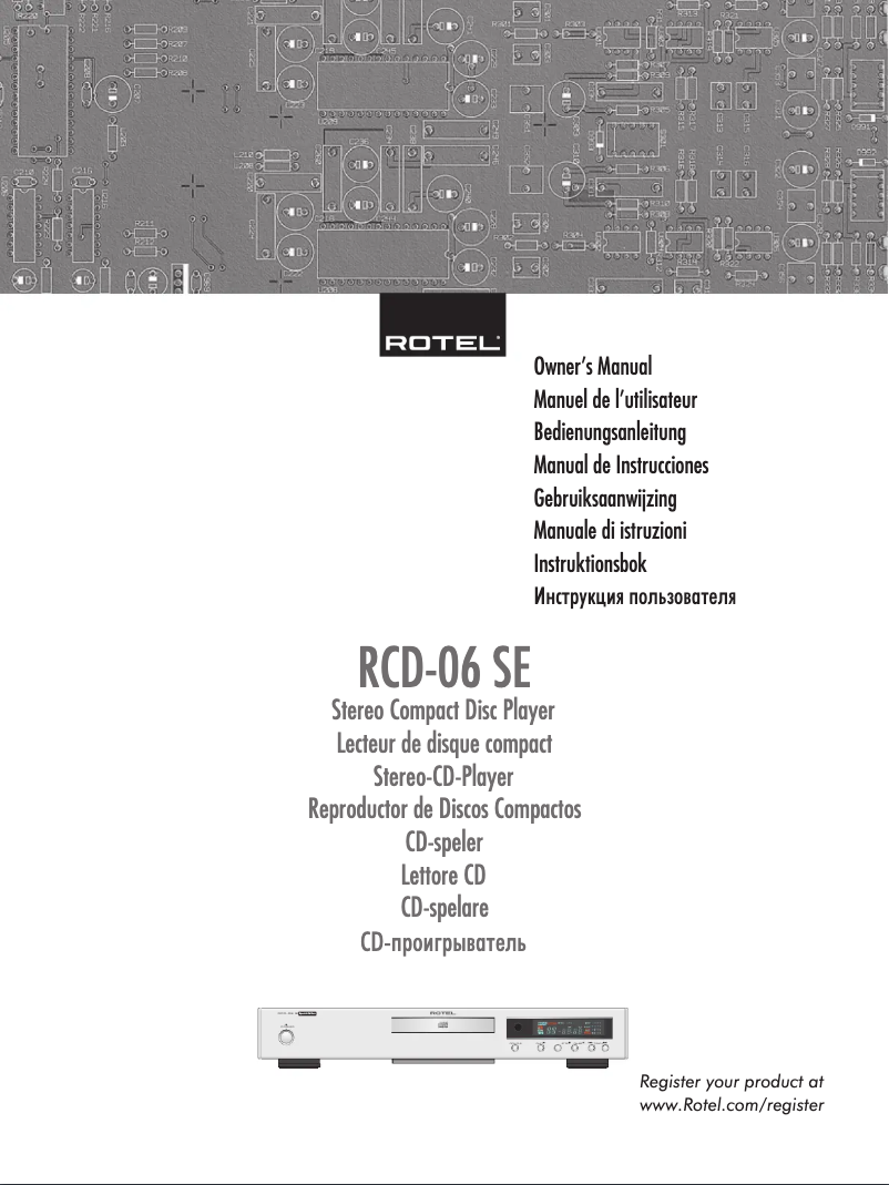 Image de la première page du manuel de l'appareil RCD-06SE