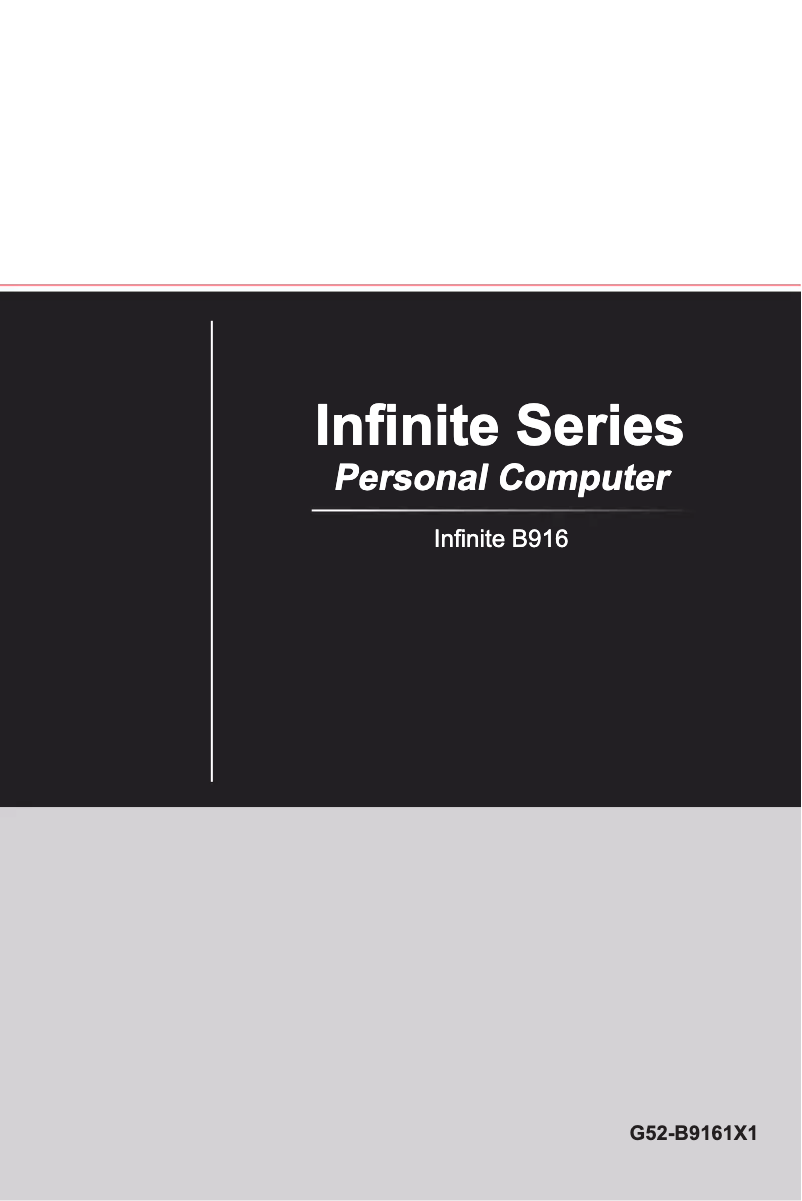 Page 1 de la notice Manuel utilisateur MSI Infinite X Plus 9th