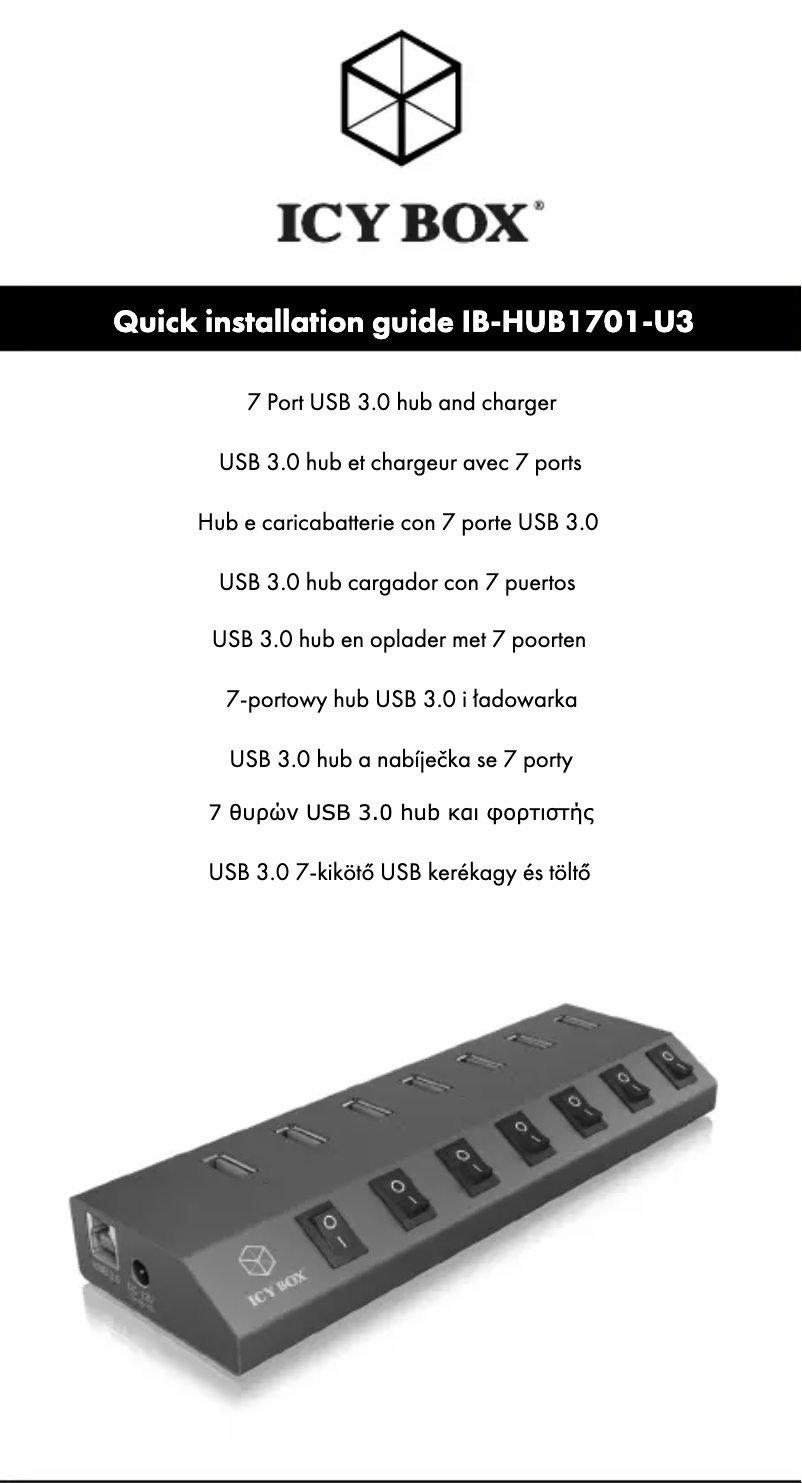 Page 1 de la notice Manuel utilisateur Icy Box IB-HUB1701-U3
