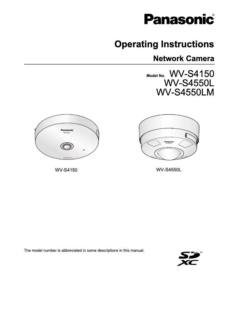 Image de la première page du manuel de l'appareil WV-S4550L