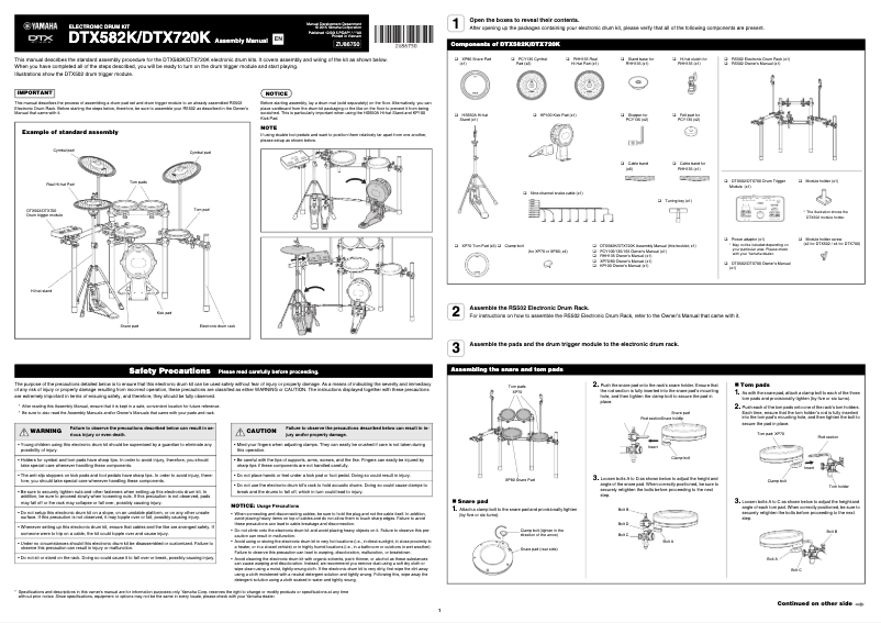Page n°1 - Manuel utilisateur Yamaha DTX720K