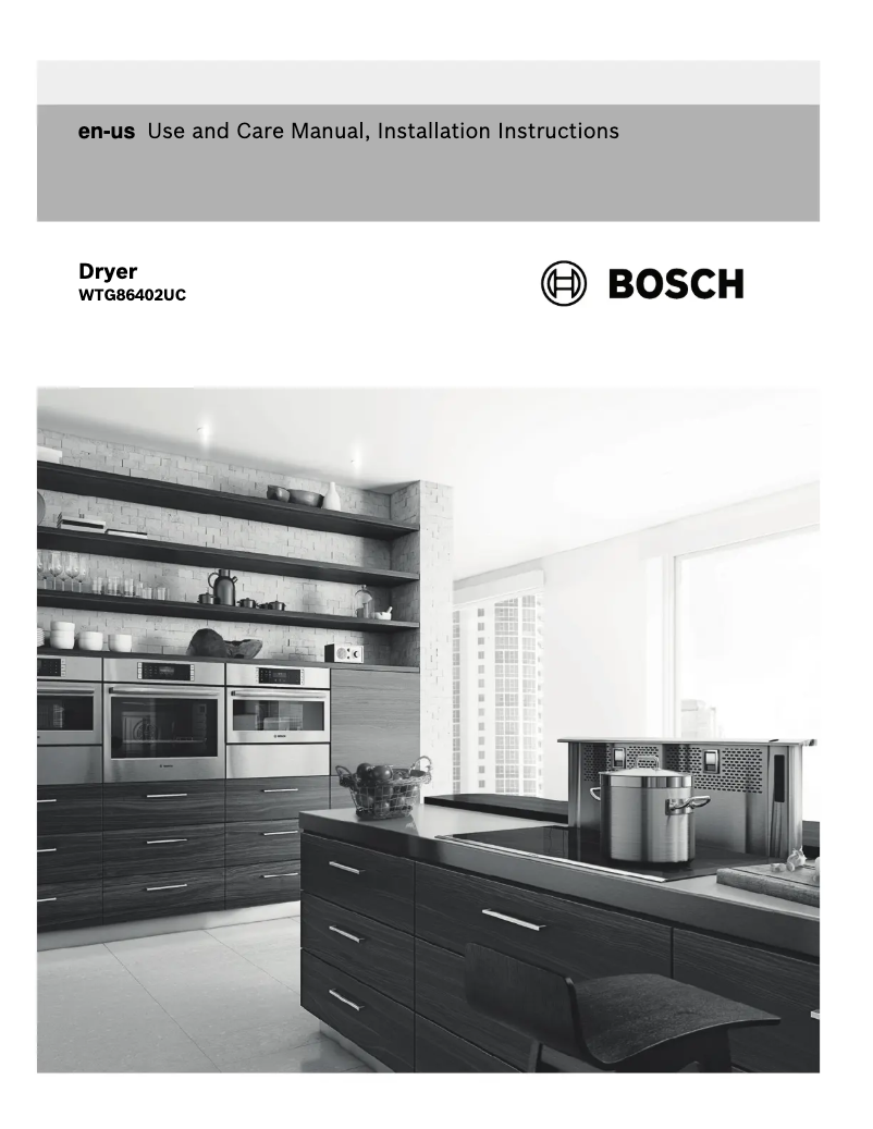Page n°1 - Manuel utilisateur Bosch 800 Series WTG86402UC