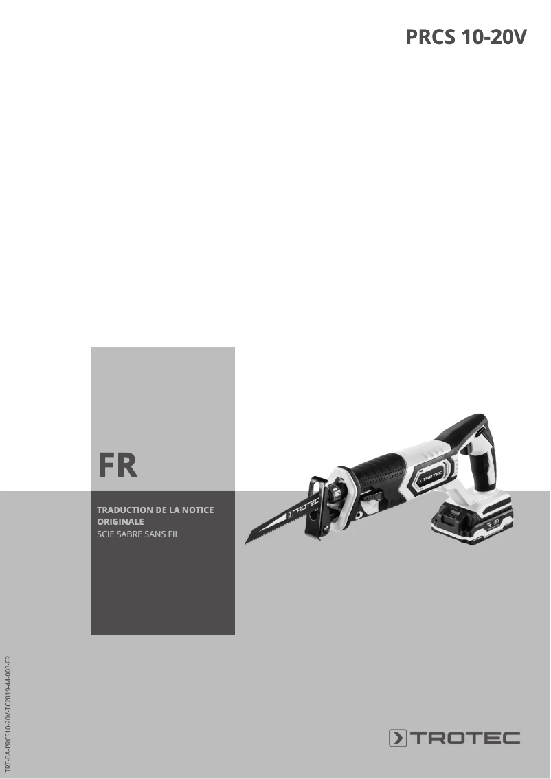 Page n°1 - Manuel utilisateur Trotec PRCS 10-20V