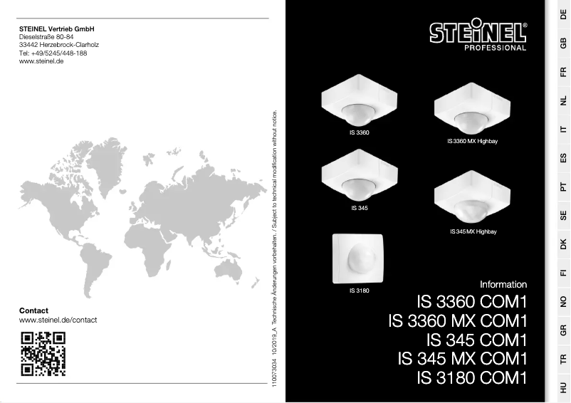 Page 1 de la notice Manuel utilisateur Steinel IS 3360 MX Highbay COM1
