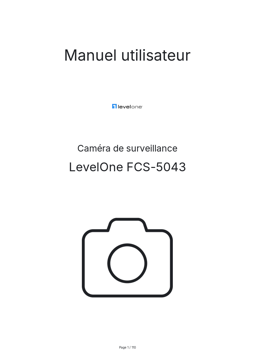 Page n°1 - Manuel utilisateur LevelOne FCS-5043
