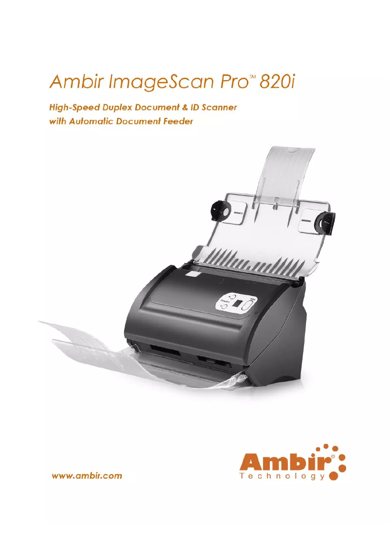 Page n°1 - Manuel utilisateur Ambir ImageScan Pro DS820