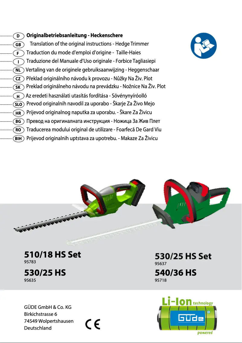 Page n°1 - Manuel utilisateur Güde Set 530/25
