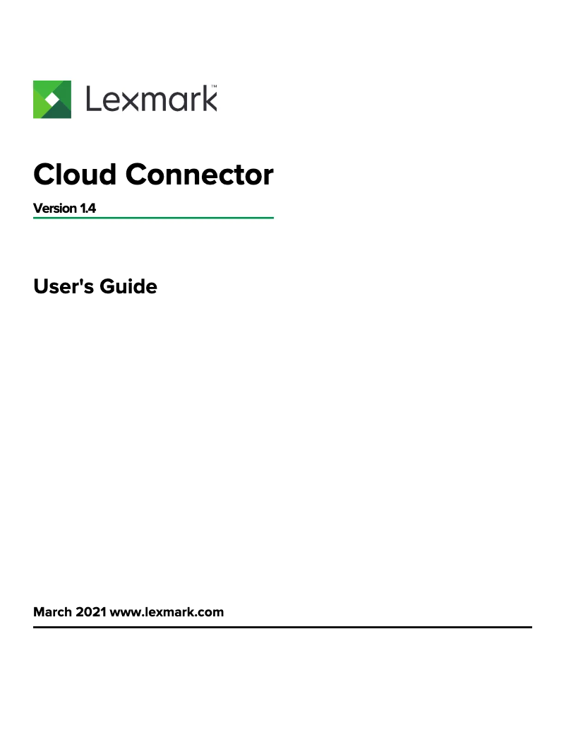 Page 1 de la notice Manuel utilisateur Lexmark Cloud Connector