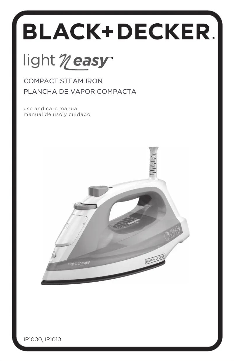 Page n°1 - Manuel utilisateur Black & Decker Light 'N Easy IR1010