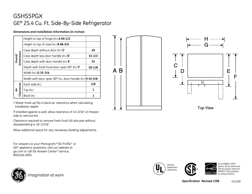 Imagen de la primera página del manual del dispositivo GSHS5PGXSS