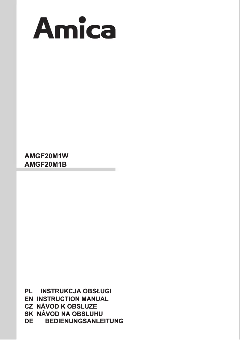 Page n°1 - Manuel utilisateur Amica AMGF20M1W