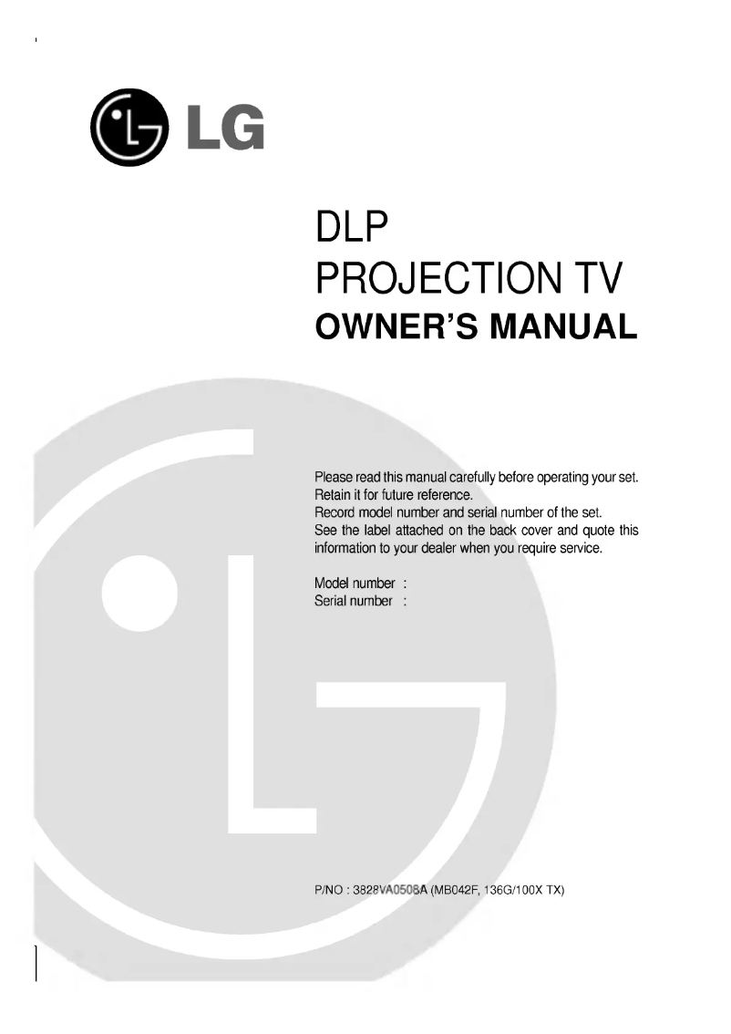 Page 1 de la notice Manuel utilisateur LG RZ-44SZ80DB