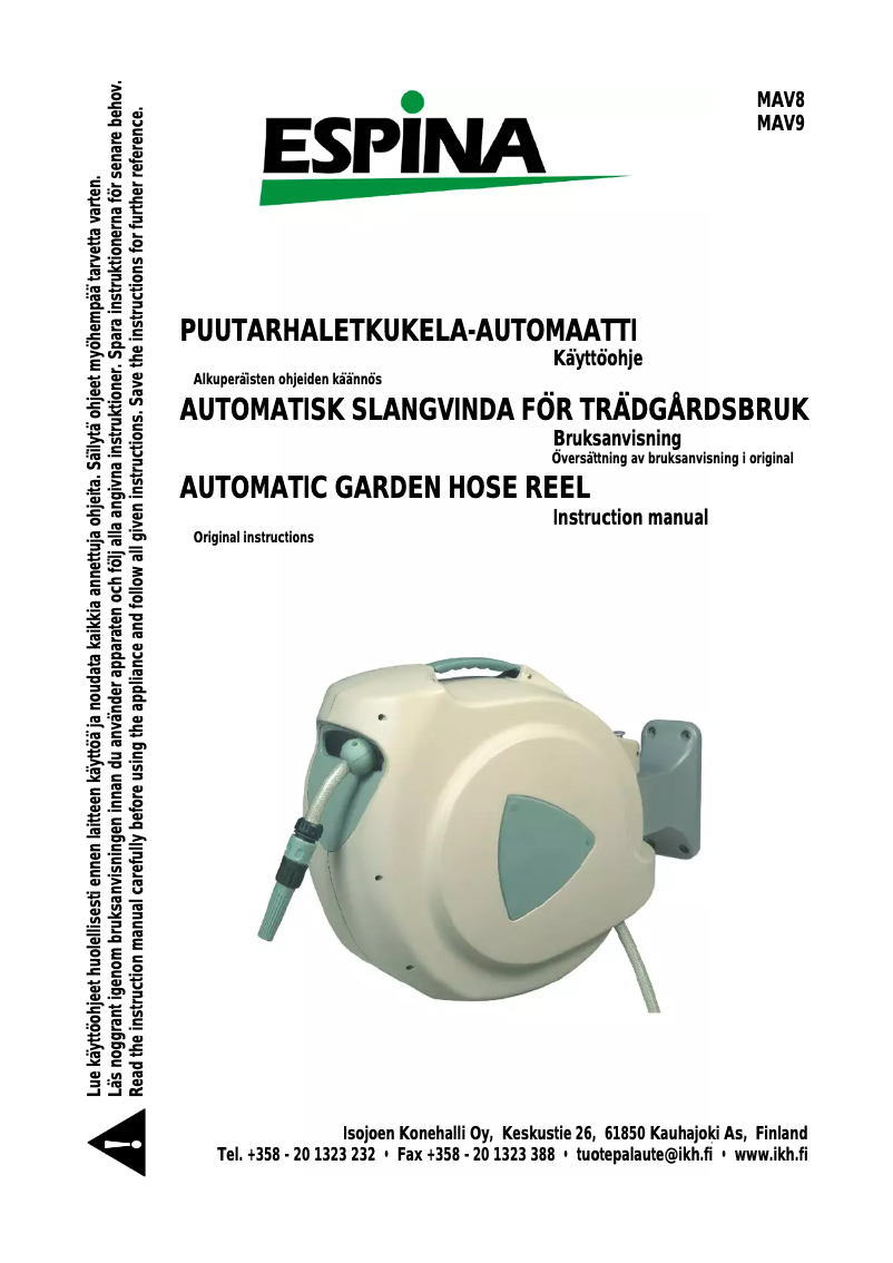 Page 1 de la notice Manuel utilisateur Espina MAV8