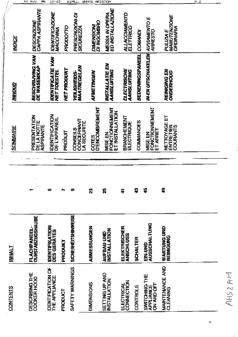 Page 1 de la notice Manuel utilisateur Ariston Thermo AHS
