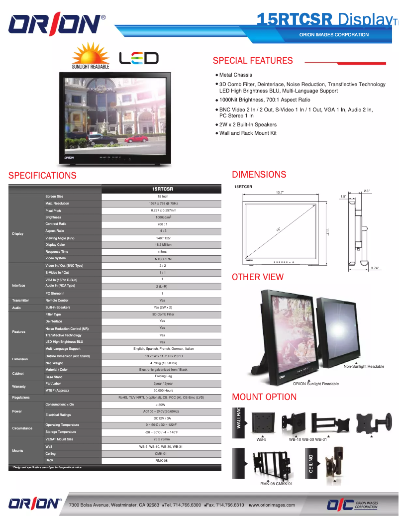 Image de la première page du manuel de l'appareil 15RTCSR