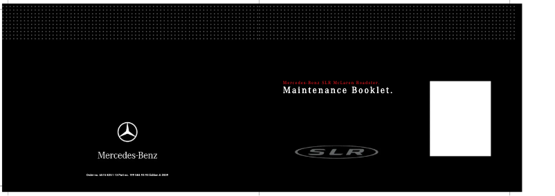 Page 1 de la notice Manuel utilisateur Mercedes-Benz SLR (2009)