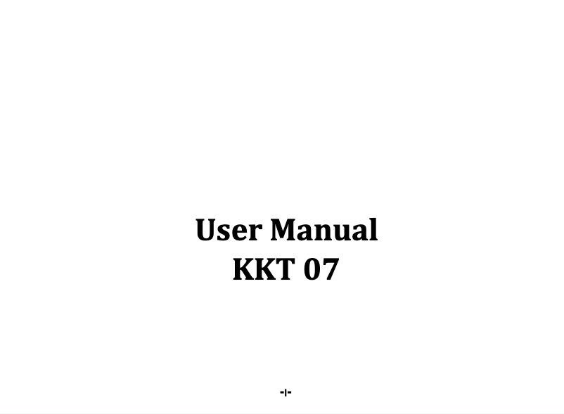 Image de la première page du manuel de l'appareil KKT 07