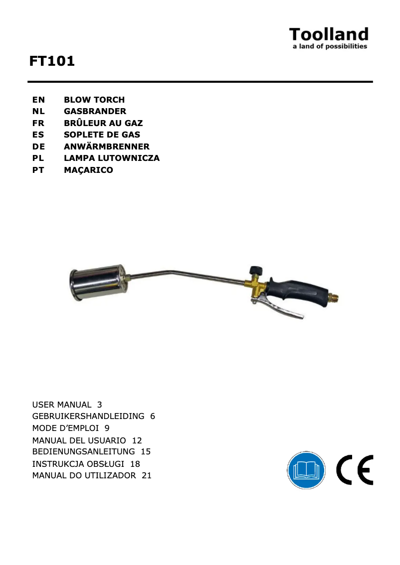Page 1 de la notice Manuel utilisateur Toolland FT101