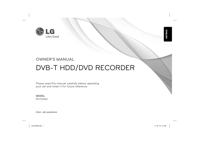 Page n°1 - Manuel utilisateur LG RHT598H